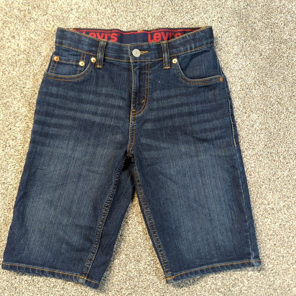 Levi's Denim Shorts Boys Size 12 Reg Blue 511 Slim Fit Elastic Waistband